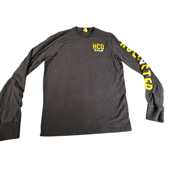 Hollister Men’s Long Sleeve T-Shirt Large Blue Yellow Logo Graphic HCO Calif - Picture 1 of 9